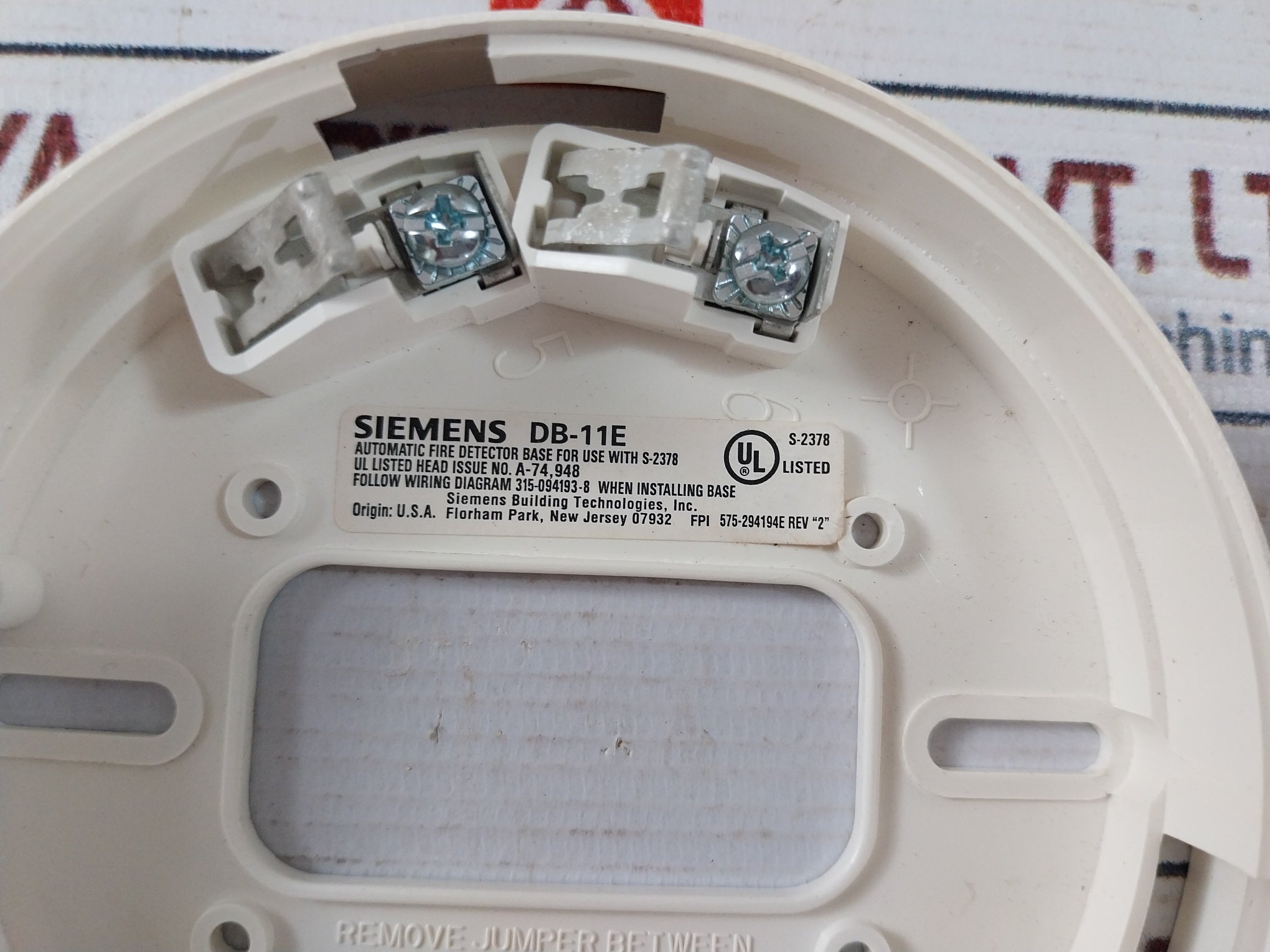 Lot of 3X Siemens DB-11E Automatic Fire Detector Base For Use With S-2378