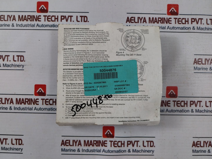 Lot of 3X Siemens DB-11E Automatic Fire Detector Base For Use With S-2378