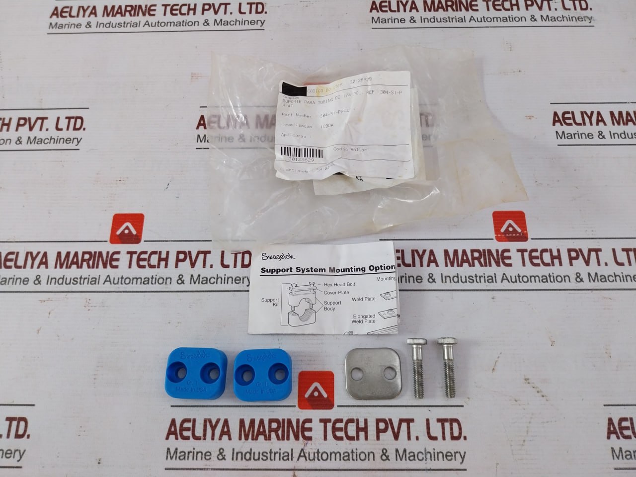 Lot Of 3X Swagelok 30128629 Bolted Plastic Clamp Tube Support 304-si-pp-4T