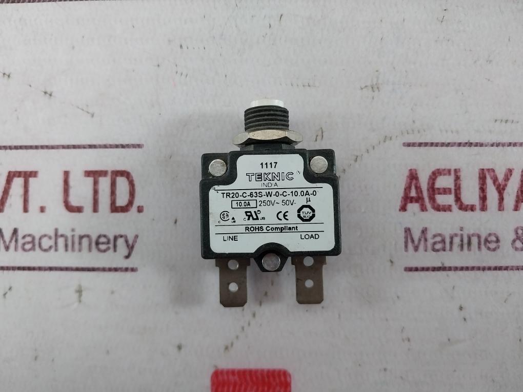 Lot of 3X TEKNIC TR20-C-63S-W-0-C-10.0A-0 Circuit Breaker 10.0A