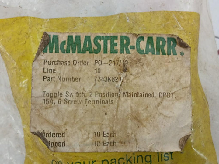 Lot Of 3X Toggle Switch 7343K821 Mcmaster-carr