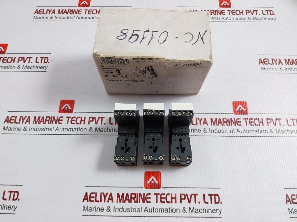 Lot Of 3X Weidmuller 12A 300Vac Scm 4Co Screw Terminal Relay Base 8690900000