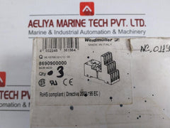 Lot Of 3X Weidmuller 12A 300Vac Scm 4Co Screw Terminal Relay Base 8690900000