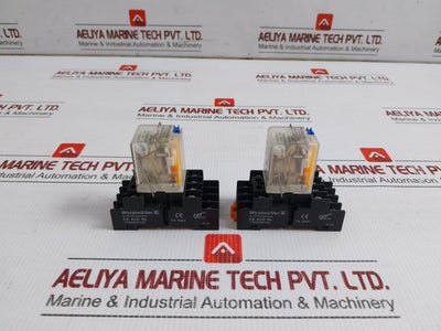 Lot Of 3X Weidmuller Power Relay With Socket Base 24 Vdc Drm570024Lt Au