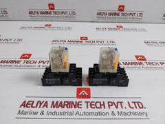Lot Of 3X Weidmuller Power Relay With Socket Base 24 Vdc Drm570024Lt Au