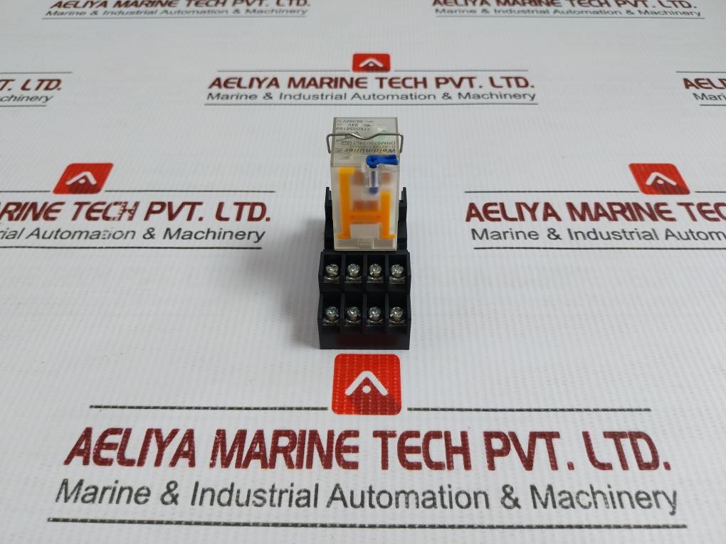 Lot Of 3X Weidmuller Power Relay With Socket Base 24 Vdc Drm570024Lt Au