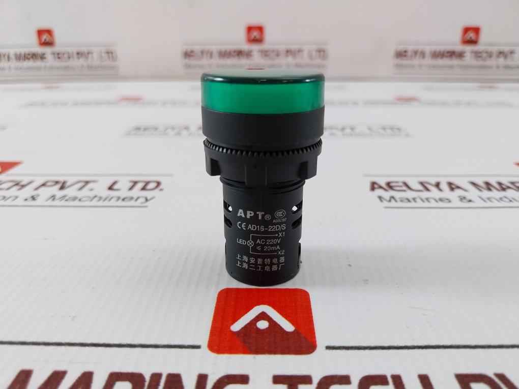 Lot Of 3x Apt Ad16-22d/s Indicator Light Green Ac 220v/20ma