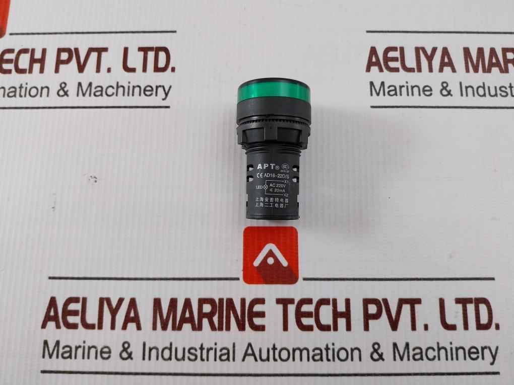 Lot Of 3x Apt Ad16-22d/s Indicator Light Green Ac 220v/20ma