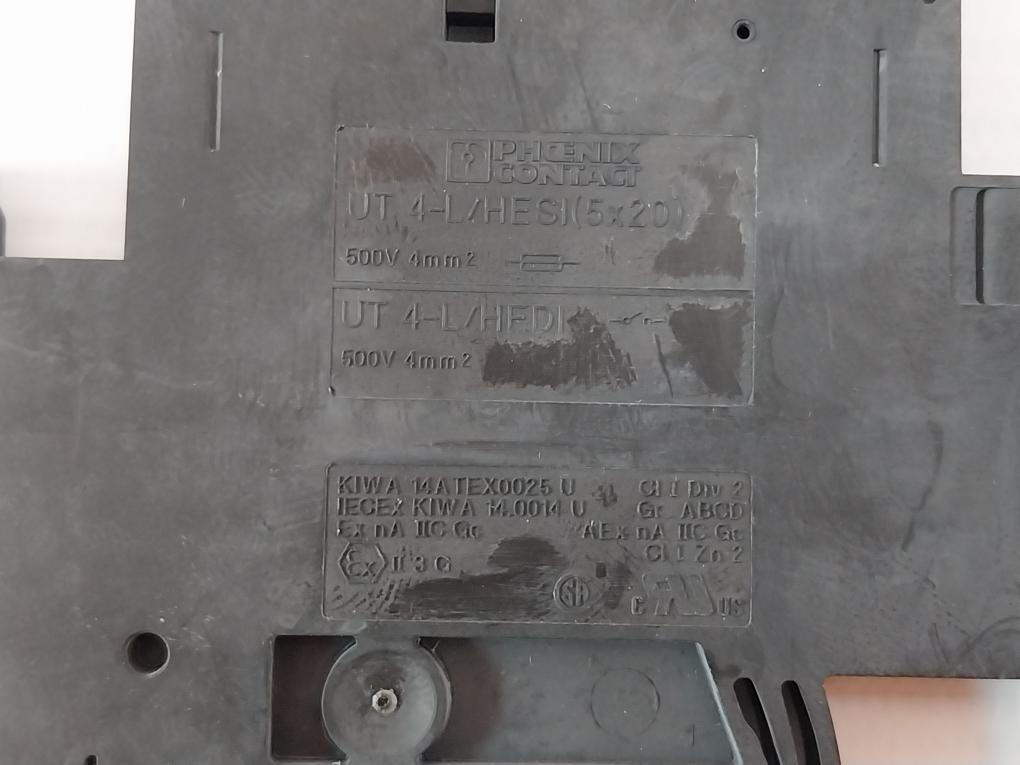 Lot Of 43X Phoenix Contact Ut 4-l/Hesi (5X20) Fuse Modular Terminal Block 500V