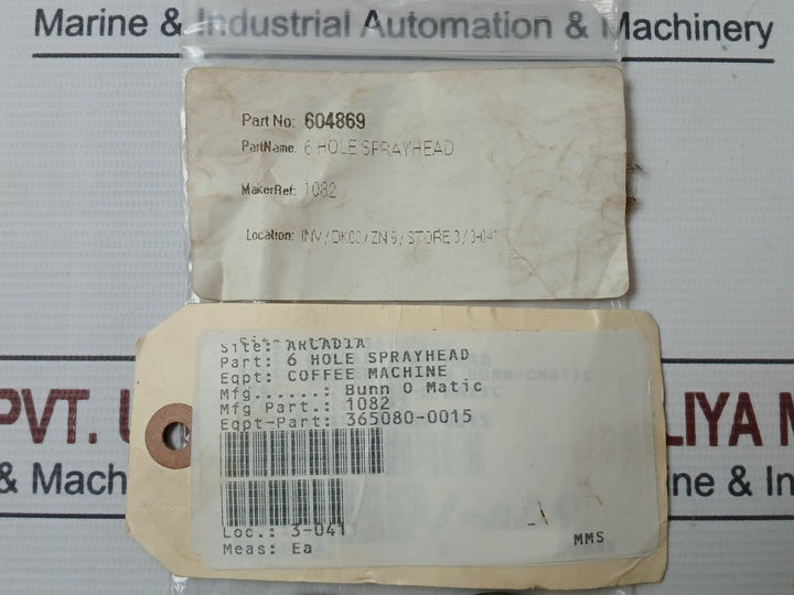 Lot of 4X BUNN O MATIC 1082 6-Hole Spray Head For Coffee Machine
