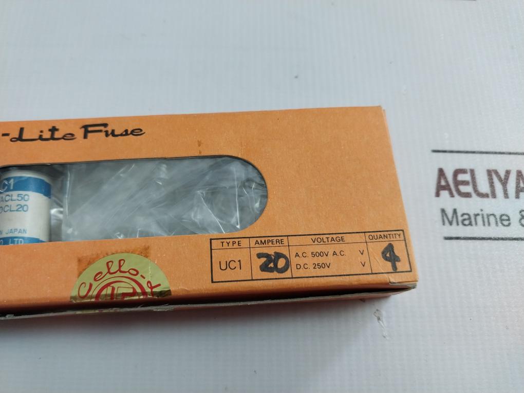 Lot Of 4X Cello-lite Fuse Uc1 Fuse Dc250V 500V Ac 20A/Ampere Nk E-3112