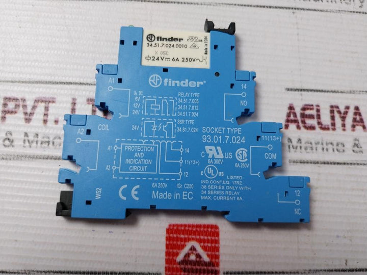 Lot of 4X FINDER 93.01.7.024 Relay Sockets