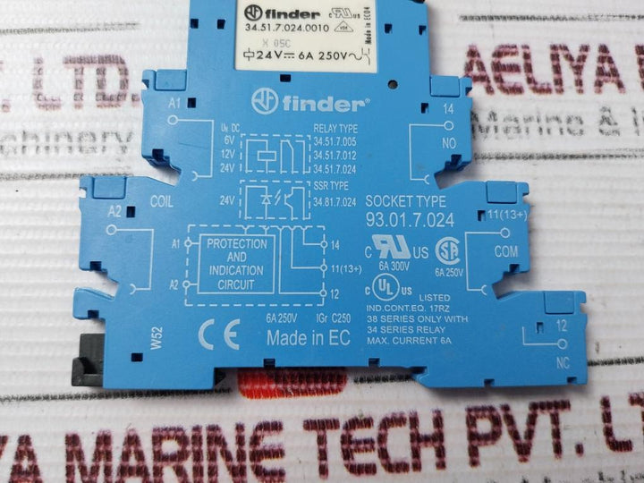 Lot of 4X FINDER 93.01.7.024 Relay Sockets