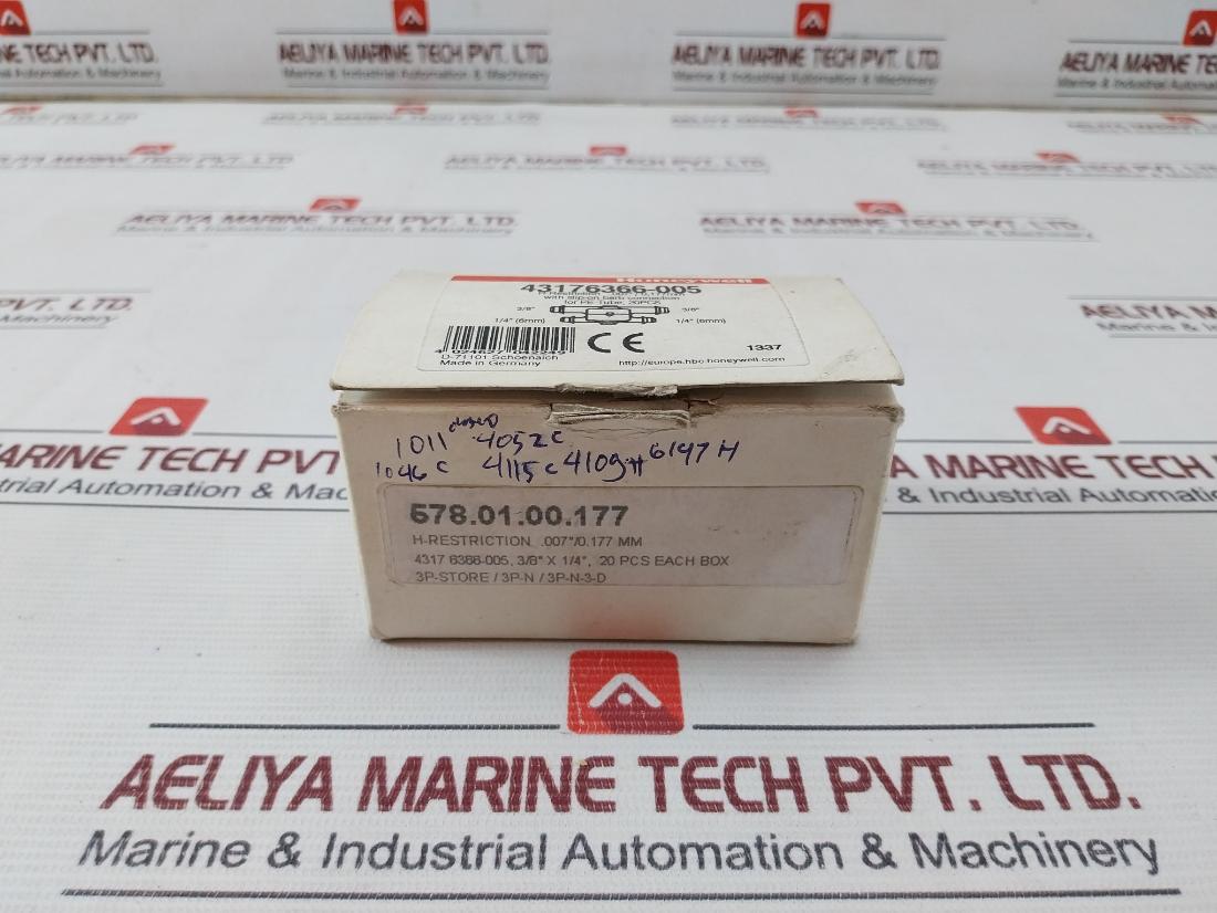 Lot of 13X HONEYWELL 43176366-005 H-Restriction007”/0,177MM+Slip-On Barb Con