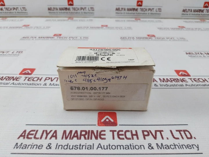 Lot of 13X HONEYWELL 43176366-005 H-Restriction007”/0,177MM+Slip-On Barb Con