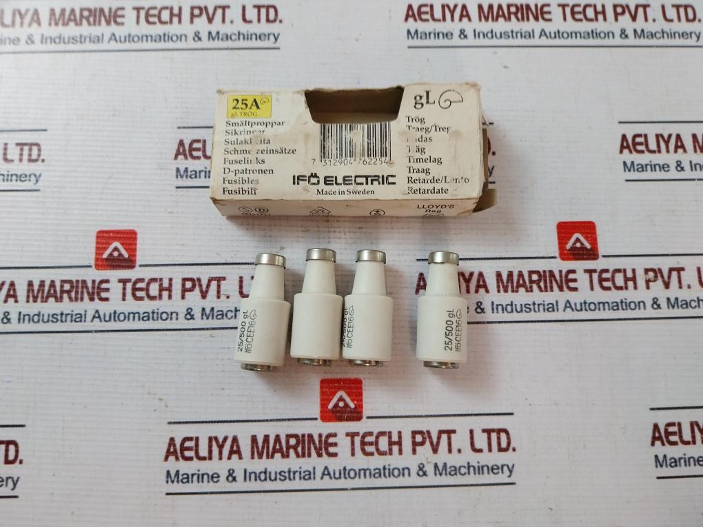 Lot Of 4X Ifo Electric 25/500 Diazed Gl Fuse 25 Amp