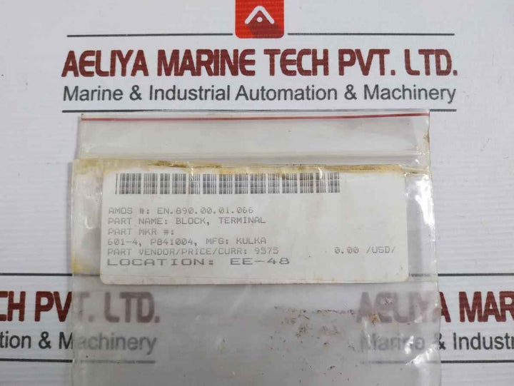 Lot Of 4X Kulka 601-4 Terminal Block/Barrier Strip