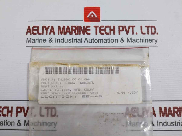 Lot Of 4X Kulka 601-4 Terminal Block/Barrier Strip