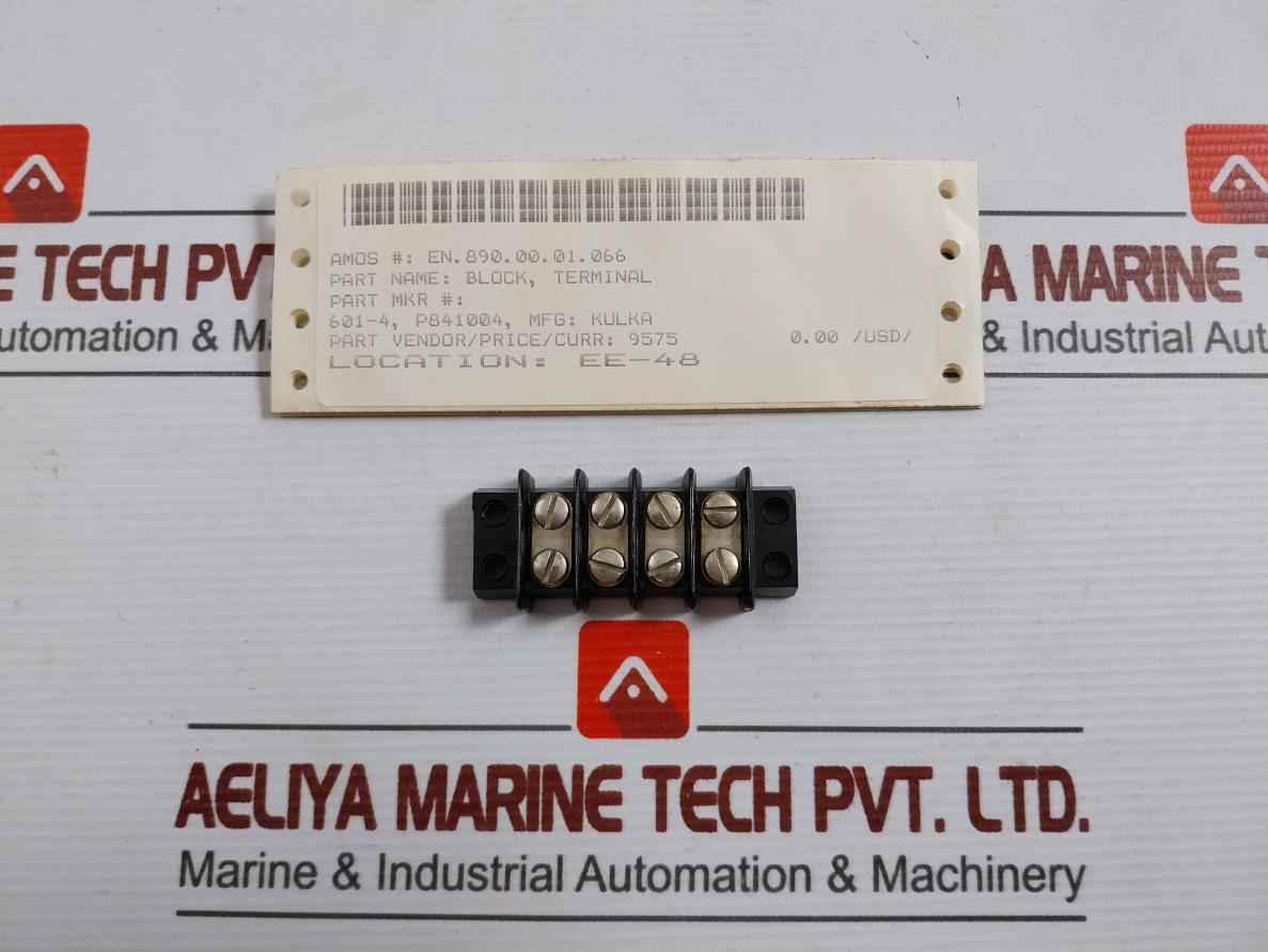 Lot Of 4X Kulka 601-4 Terminal Block/Barrier Strip