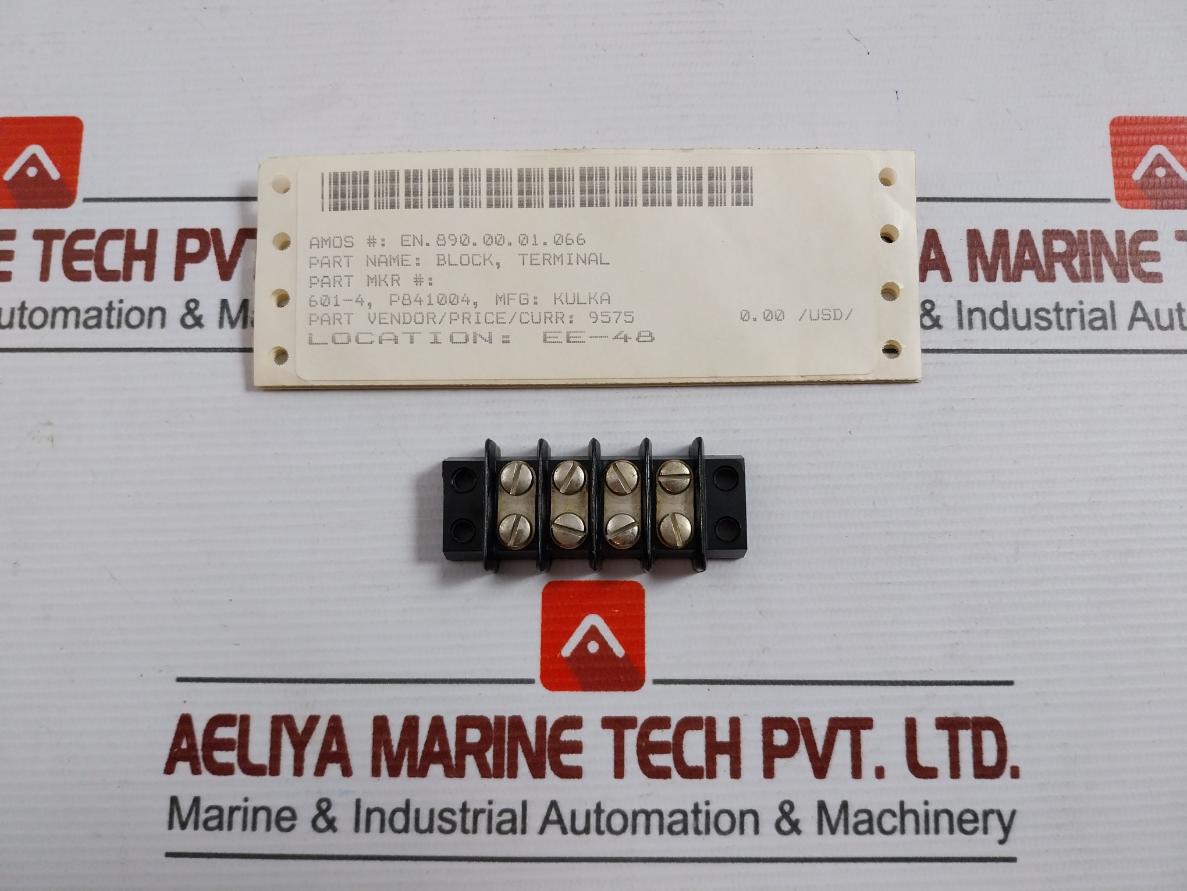 Lot Of 4X Kulka 601-4 Terminal Block/Barrier Strip