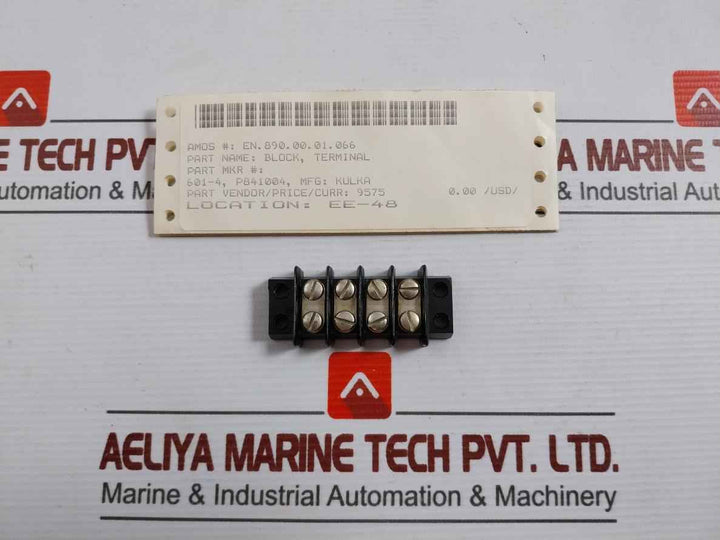 Lot Of 4X Kulka 601-4 Terminal Block/Barrier Strip