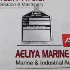 Lot Of 4X Lamot 1/4" Std (Aa) Rupture Pressure Disc Cs21602-38 5000 Psig 72°F