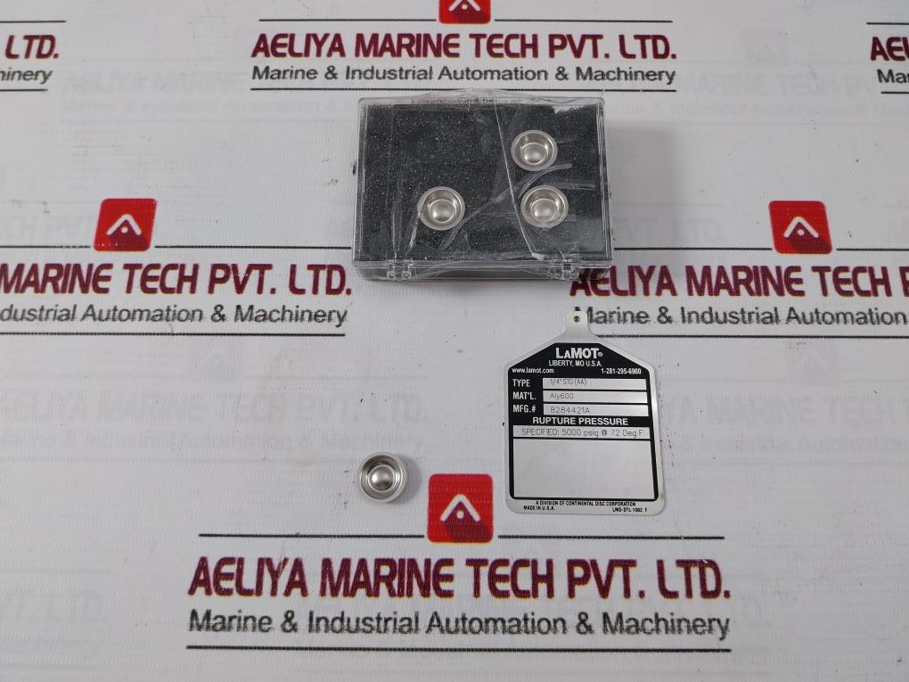 Lot Of 4X Lamot 1/4" Std (Aa) Rupture Pressure Disc Cs21602-38 5000 Psig 72°F