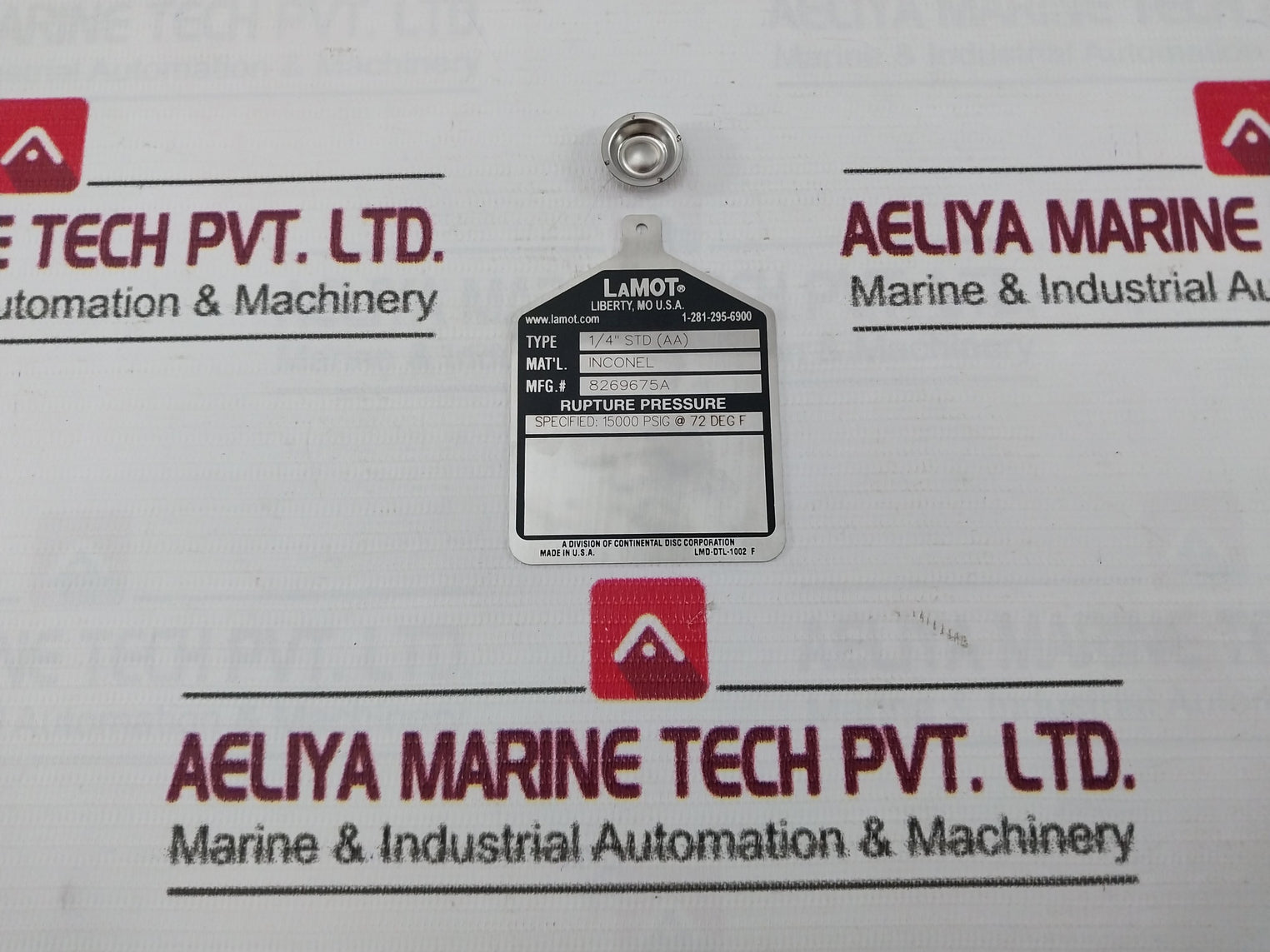 Lot Of 4X Lamot 1/4” Std (Aa) Rupture Pressure Disc Ctu-20P-d2 15000 Psig