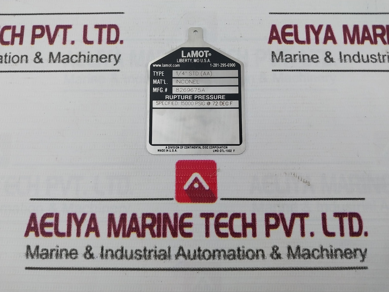 Lot Of 4X Lamot 1/4” Std (Aa) Rupture Pressure Disc Ctu-20P-d2 15000 Psig