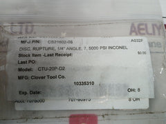 Lot of 4X LAMOT 1/4” STD (AA) Rupture Pressure Disk 1/4" Angle CTU-20P-D2