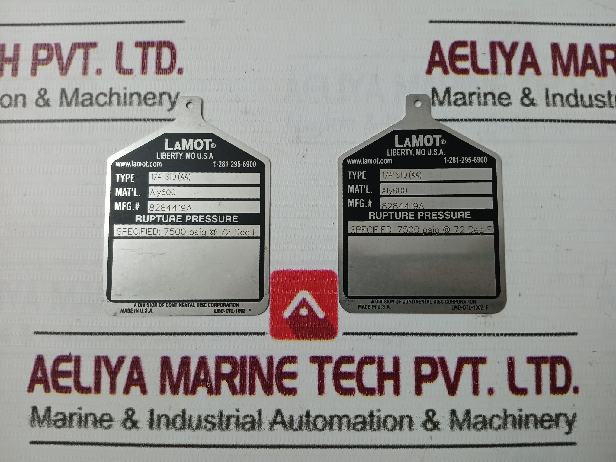 Lot of 4X LAMOT 1/4” STD (AA) Rupture Pressure Disk 1/4" Angle CTU-20P-D2