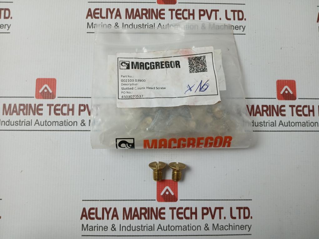 Lot Of 4X Macgregor Slotted C.Sunk Head Screw 002103 03900