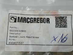 Lot Of 4X Macgregor Slotted C.Sunk Head Screw 002103 03900
