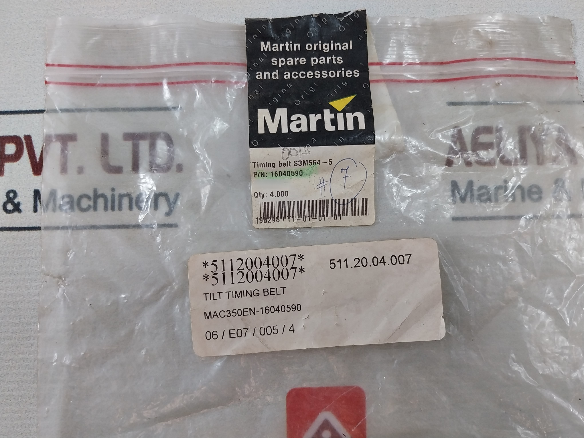 Lot of 4X Mbl S3m564 Tilt Timing Belt S3M564-5 MAC350EN