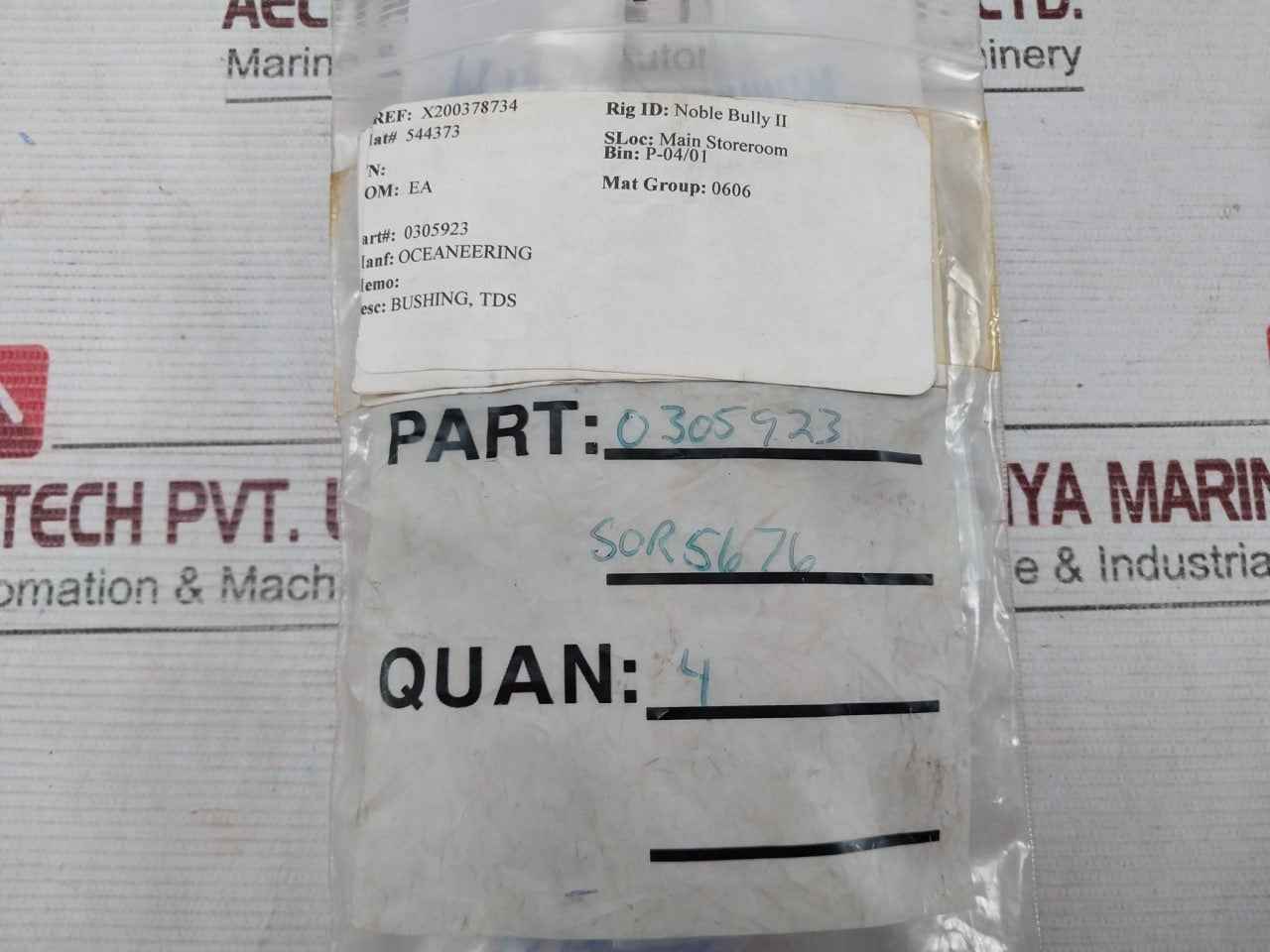 Lot Of 4X Oceaneering 0305923 Bushing, Tds