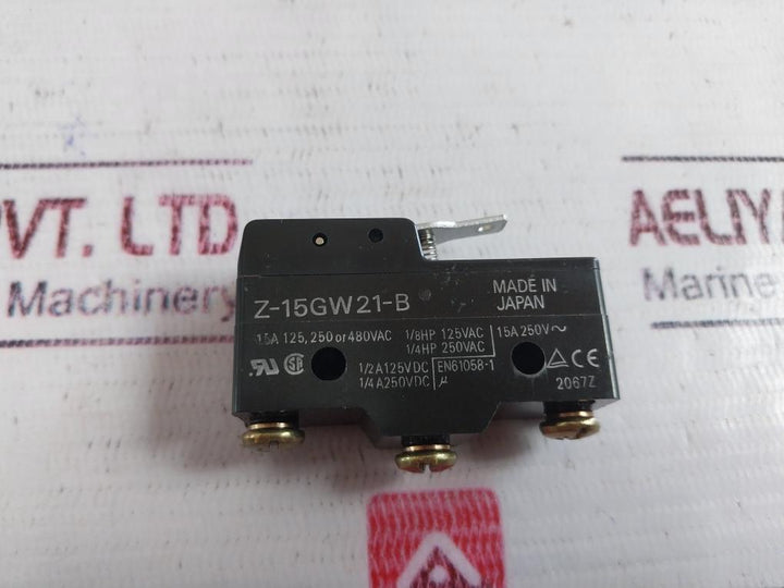Lot of 4X Omron Z-15GW21-B IP00 Snap Action Limit Switch 15A 250V~