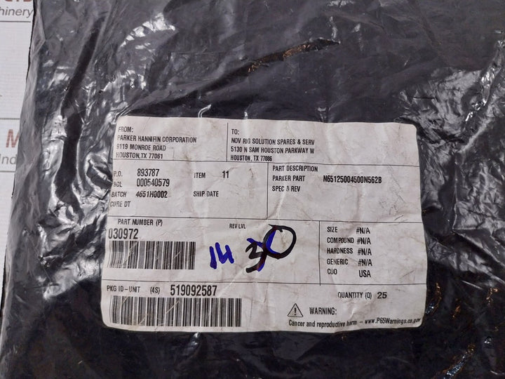 Lot of 4X PARKER 030972 POLYPAK SEAL RING 519092587