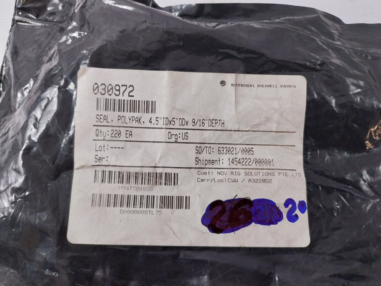 Lot Of 4X Parker 030972 Polypak Seal Ring 519092587