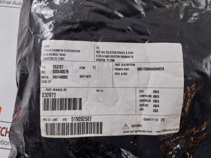 Lot of 4X PARKER 030972 POLYPAK SEAL RING 519092587