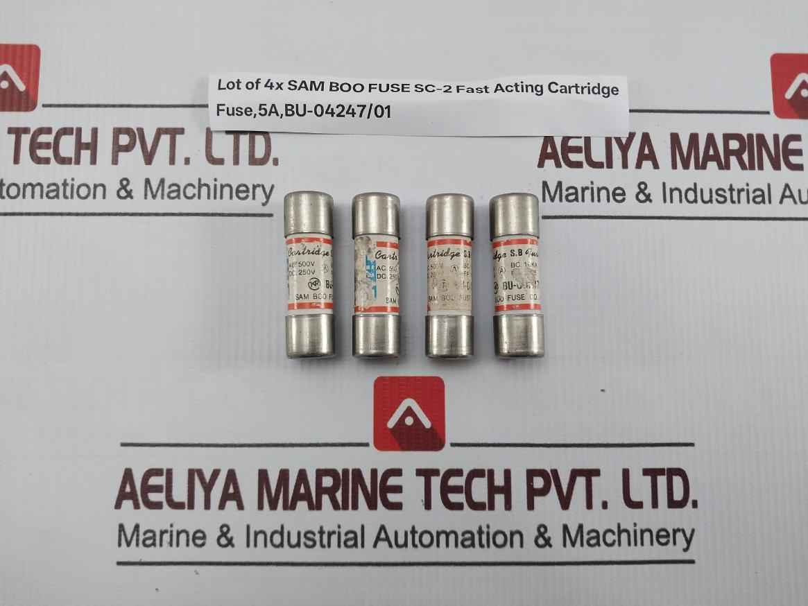 Lot Of 4X Sam Boo Fuse Sc-2 Fast Acting Cartridge Fuse 5A 500V Ac