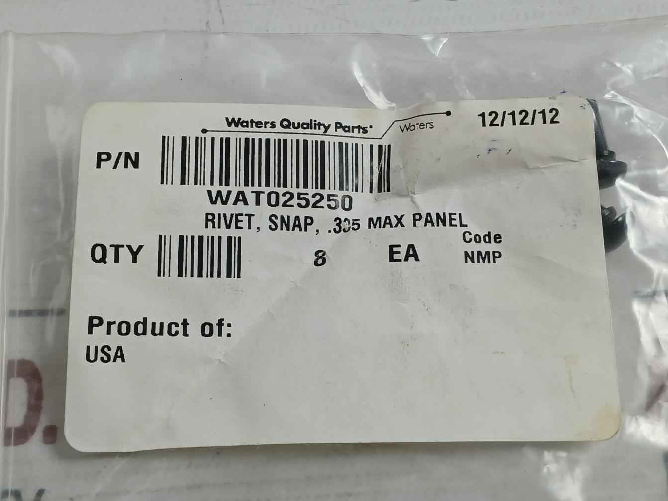 Lot Of 4X Snap Rivet .305 Max Wat025250 Waters