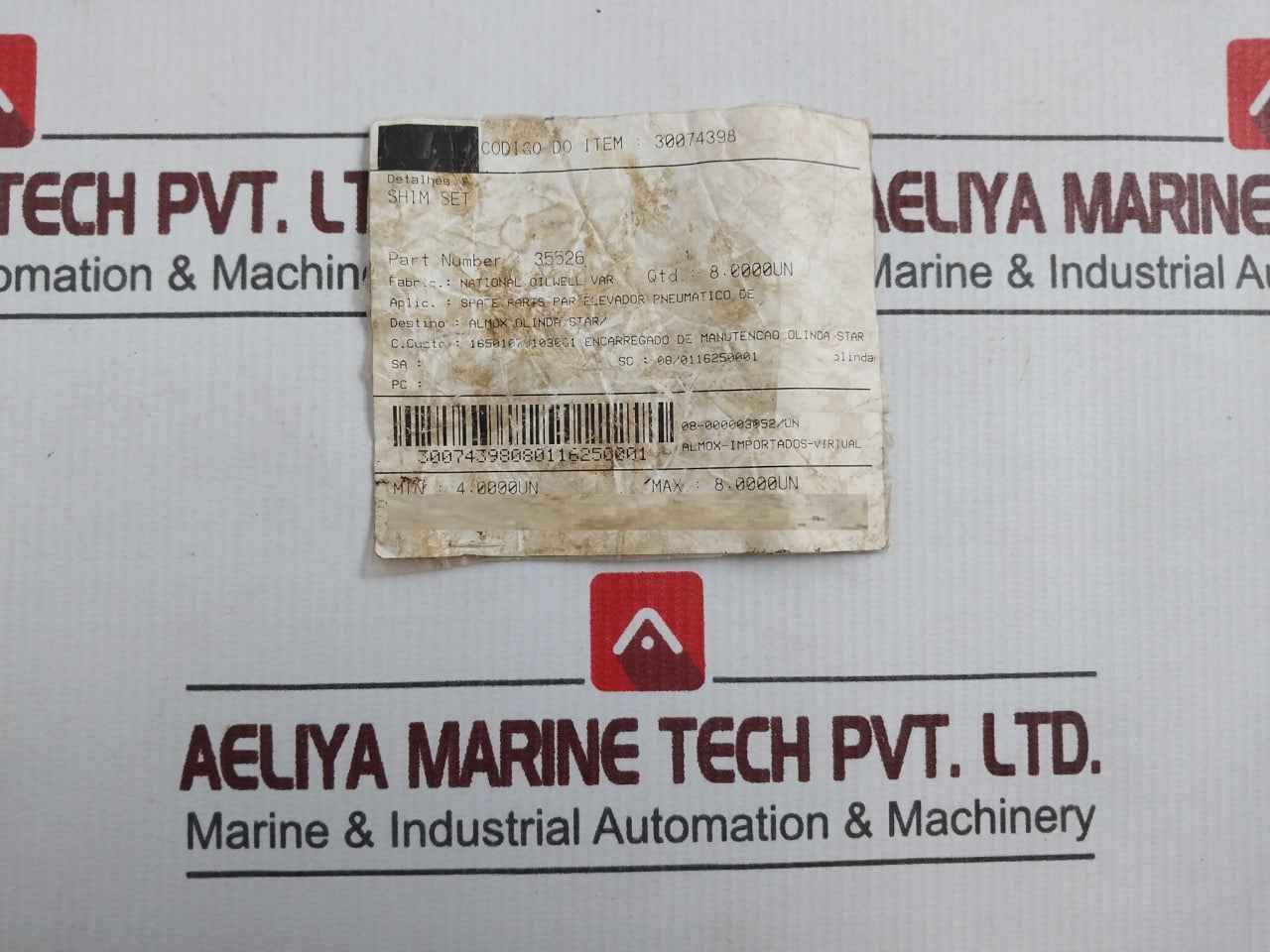 Lot Of 4Xnational Oilwell 35526 Shim Set For Spare Parts Par Pneumatico Elevator