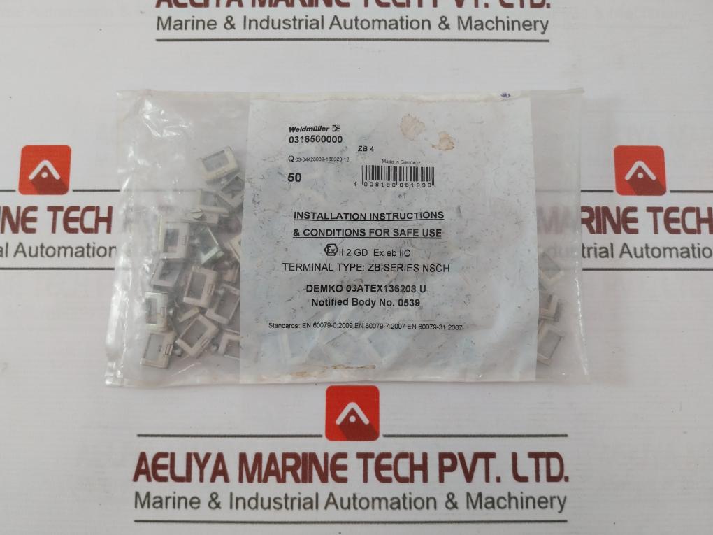 Lot Of 50X Weidmuller 0316500000 Terminal Block Tool & Accessory Demko 03Atex136208 U