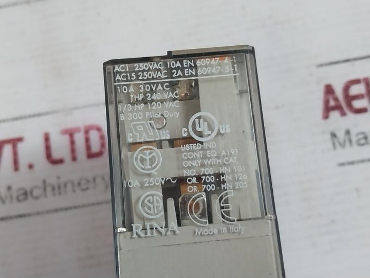 Lot of 5X ALLEN-BRADLEY 700-HA33Z24 Ser D GP Tube Base Relay 24VDC 10A 1HP 240VA