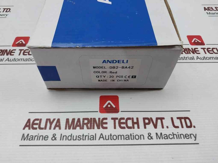 Lot Of 5X Andeli Db2-ba42 Pushbutton Switch Red 240V-3A
