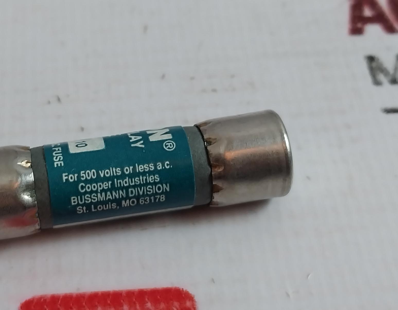 Lot Of 5X Bussmann Fnq-8/10 Time-delay Fuse 500Vac 0.8A 35.7X10Mm