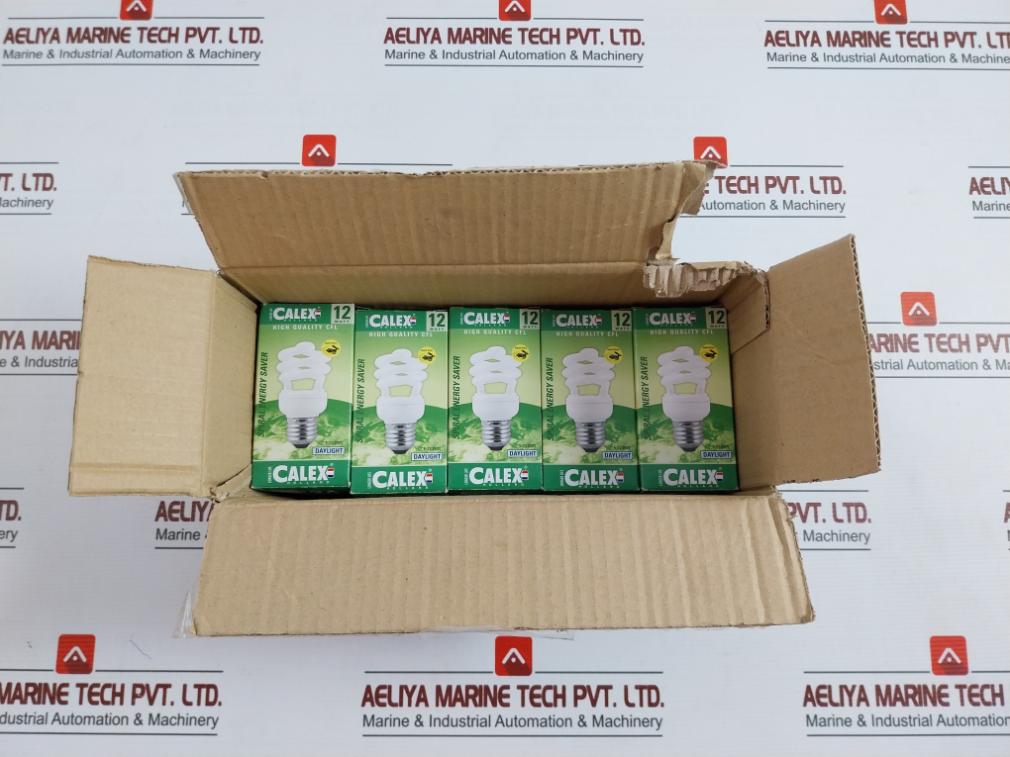 Lot Of 5X Calex 12 Watt Daylight Cfl Spiral Energy Saving Lamp 571478 240V