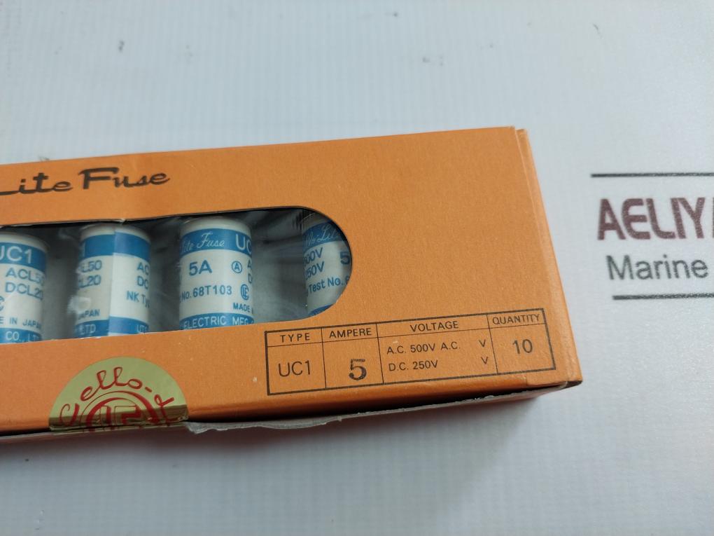 Lot of 5X Cello-lite Fuse UC1 5 A/AMPERE ACL50 68T103