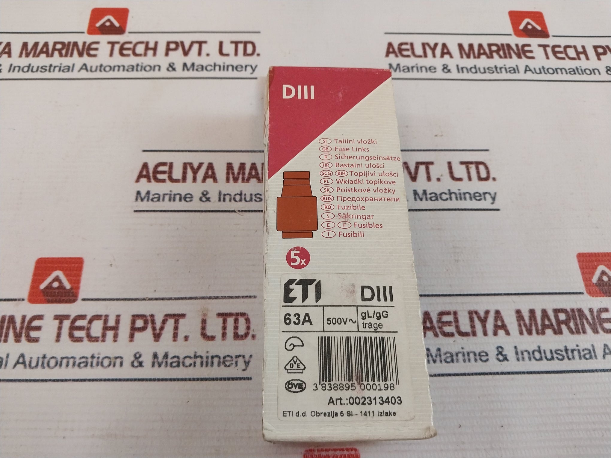 Lot Of 7X ETI 002313403 Fuse Links GL/GG 63A 500V