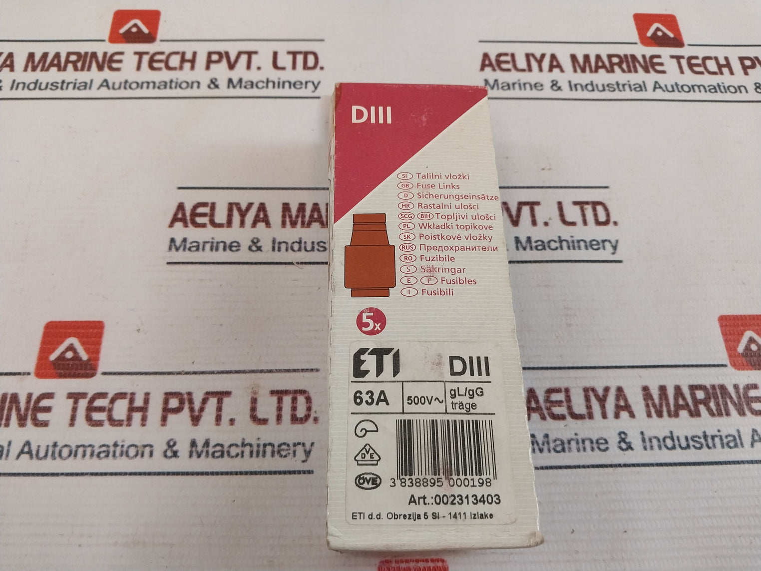 Lot Of 7X Eti 002313403 Fuse Link Gl/Gg 63A 500V